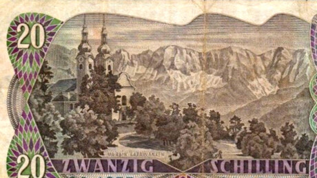 20 Schilling, Maria Rain, 1956, Rückseite Maria Rain